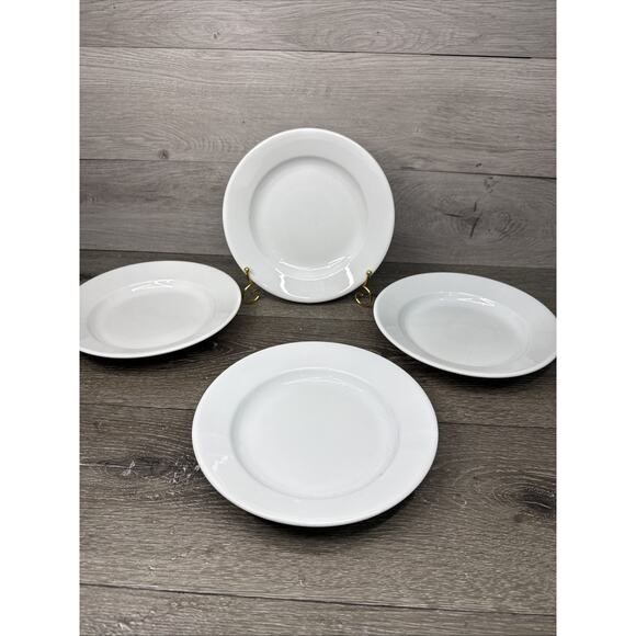 Apilco Porcelain Opera White 9-Inch Rimmed Soup, Salad, or Pasta Bowls~Set Of 4 - Picture 1 of 9